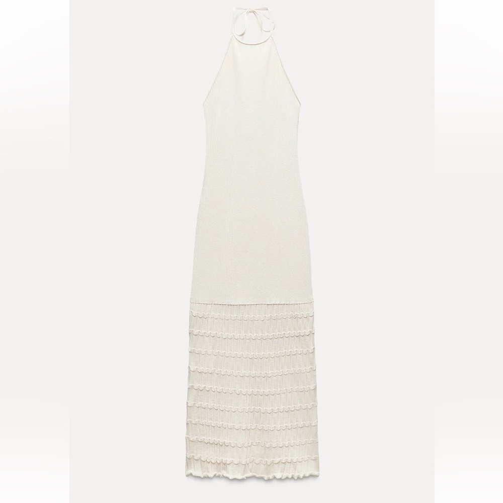Zara - Cream Combination Crochet Dress
